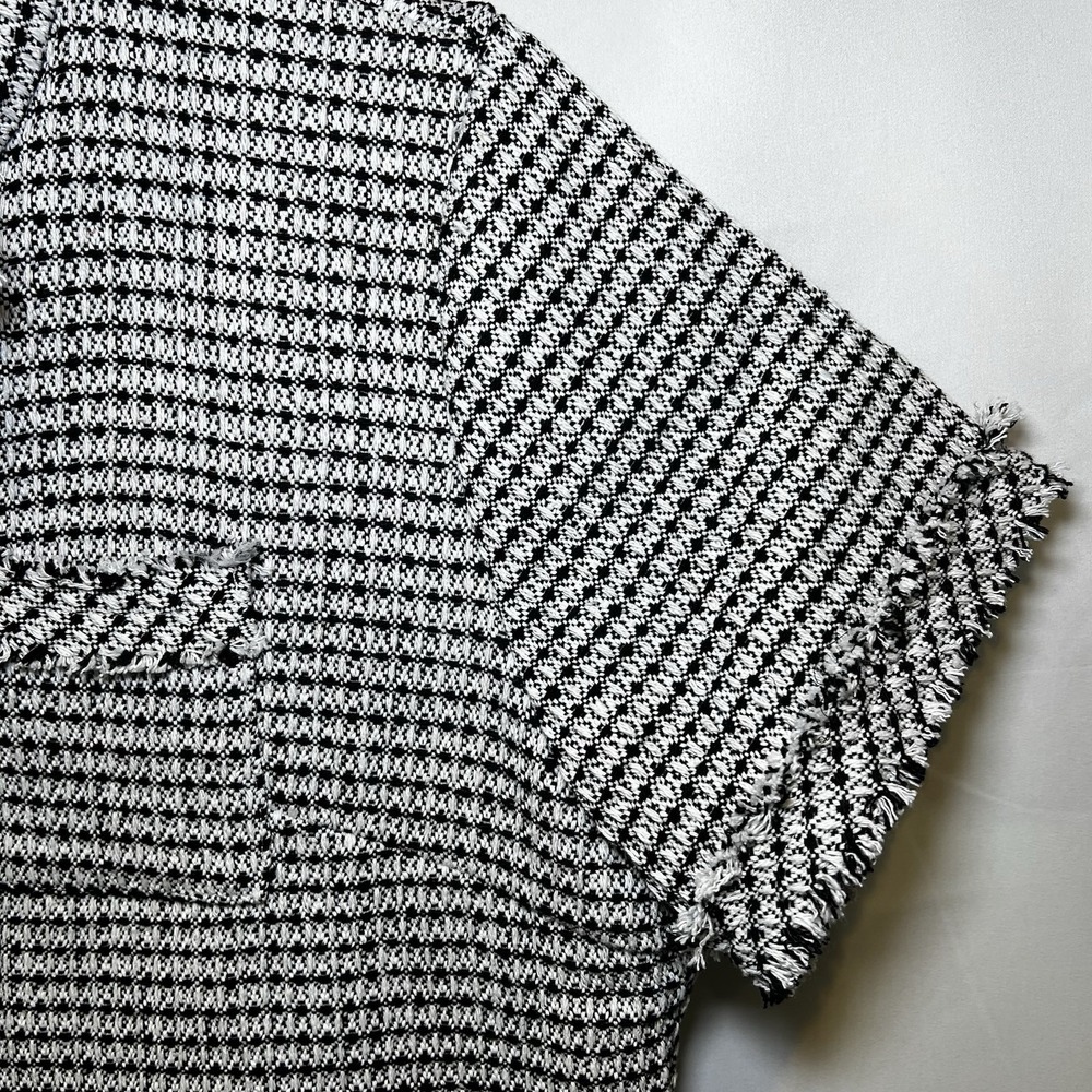 NWT Women's Gray Tweed X-Large Dress‎ V-Neck Short Sleeve Front Zip Sheath Lined - Picture 4 of 7